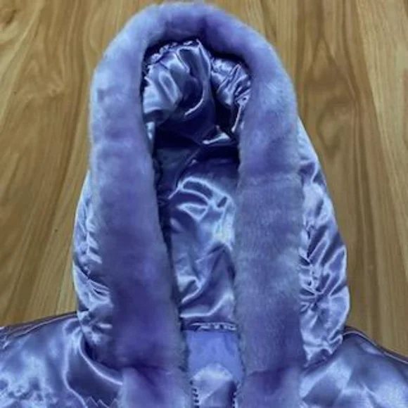 [NWOT] Casual Time Girl's Faux Fur Trim Winter Hoodie Jacket Purple - Size 2T